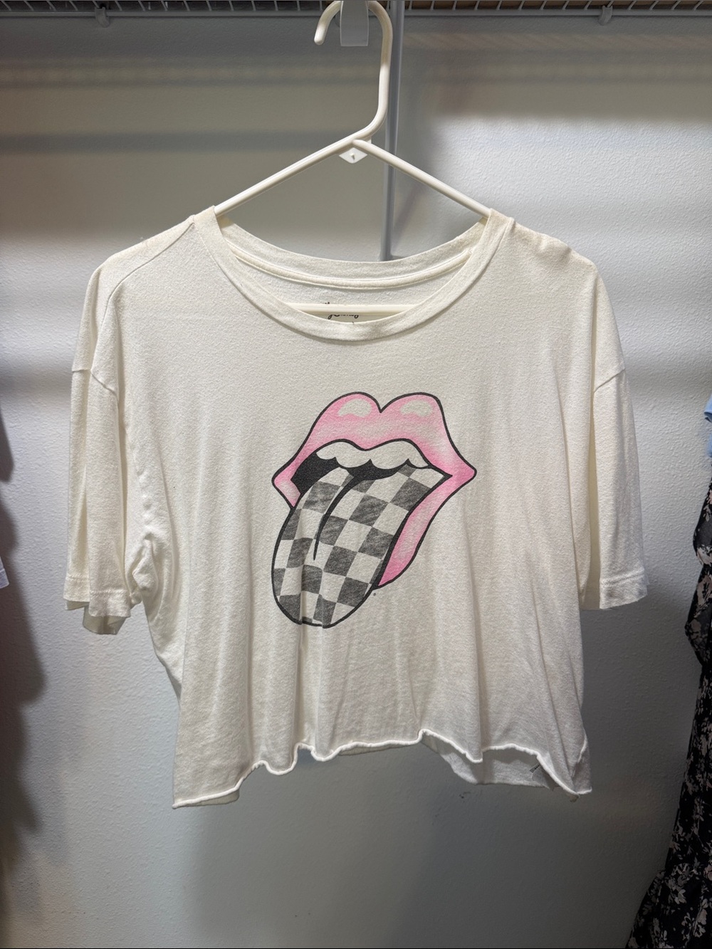 Oversized Cropped Rolling Stones Tee